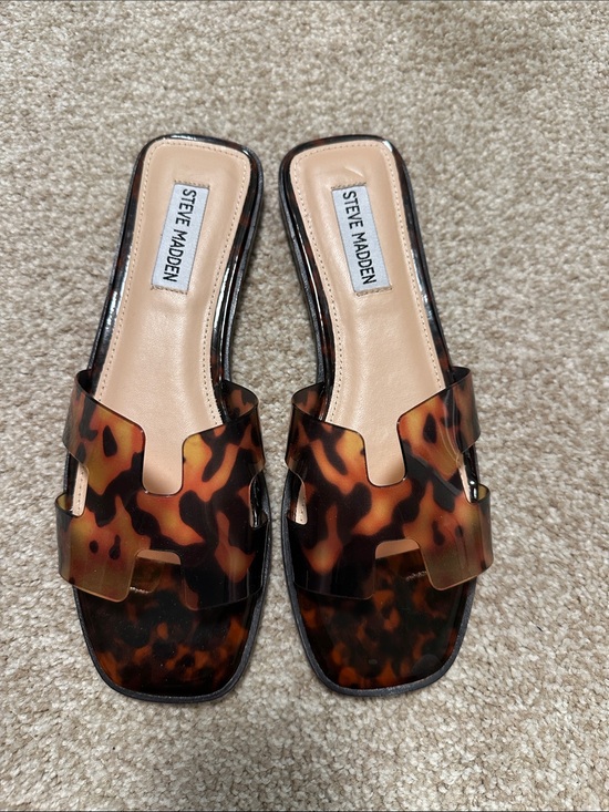 Steve Madden Shoes - Steve Madden Tortoiseshell Slide Sandals - Brown/Black
